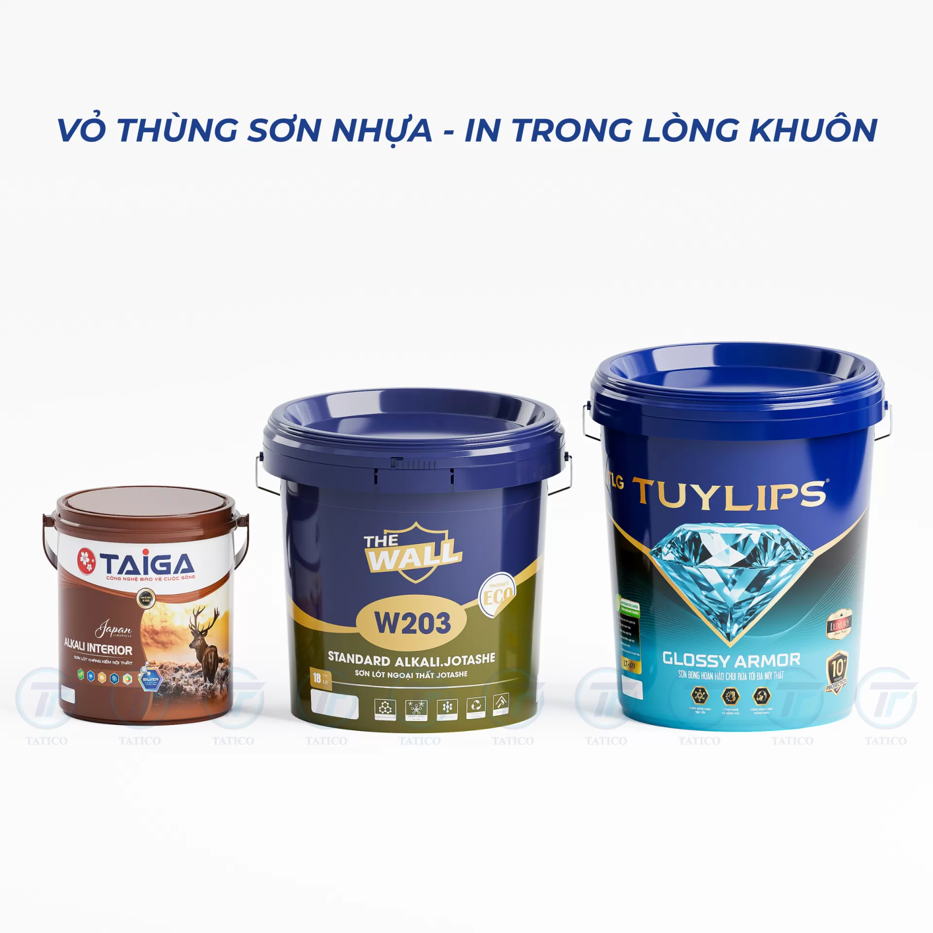 Vỏ thùng sơn nhựa Tatico in trong lòng khuôn